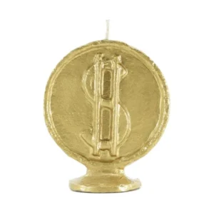 Vela moneda dorado