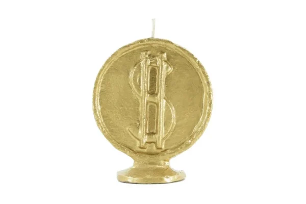 Vela moneda dorado