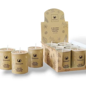 Velon votivo aromatico con cera vegetal