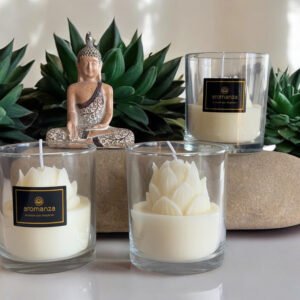 Vela aromatica con flor de loto