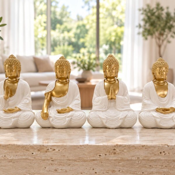 Buda manto blanco (set x 4) 12.7 cm