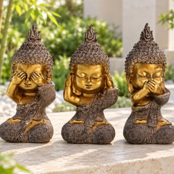 Budita sabios oro (set x 3) 10 cm